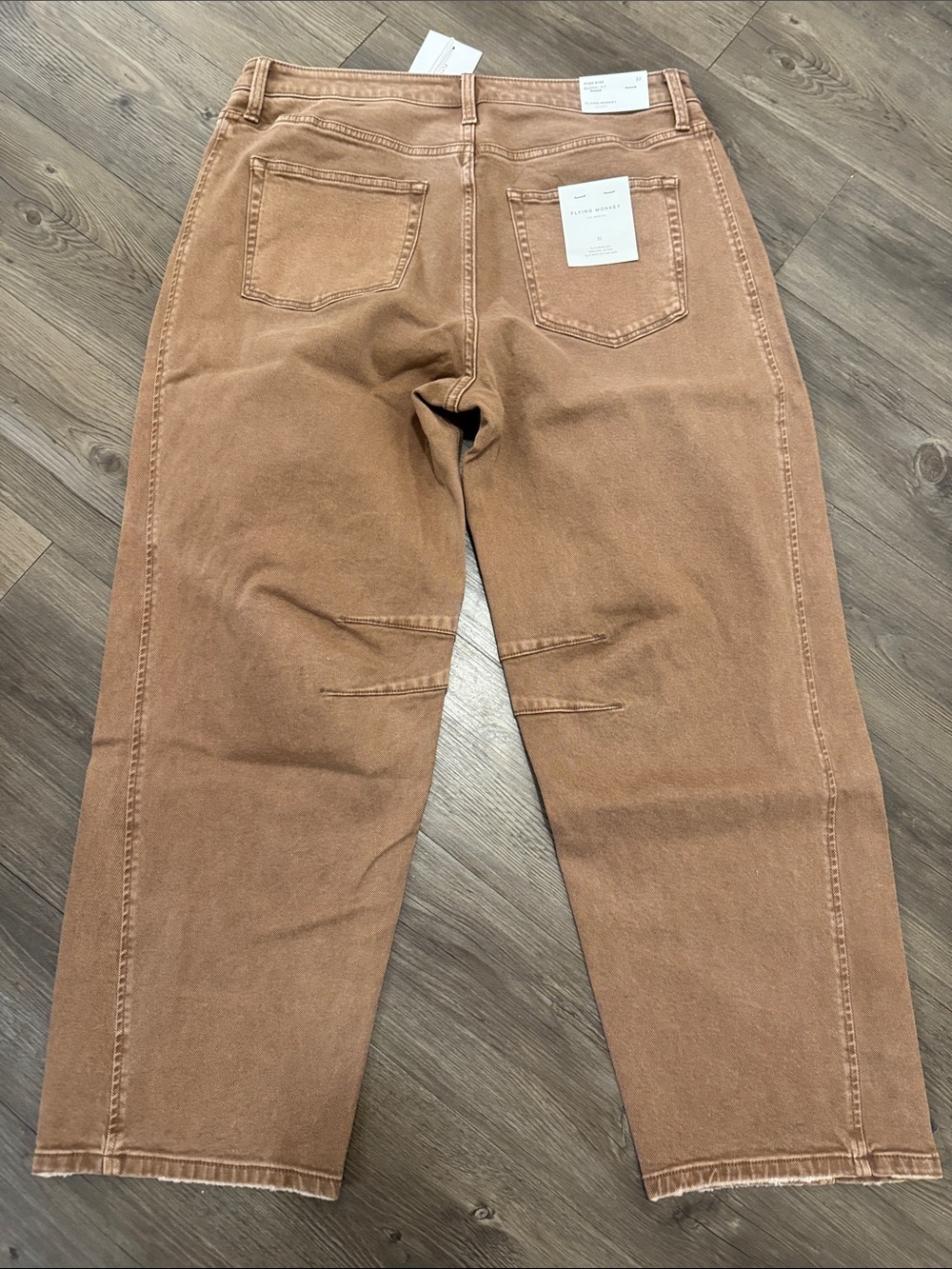 🆕 Flying Monkey High Rise Barrel Fit Cocoa Denim Jeans. 32. NWT!🔥🔥 - Picture 3 of 4